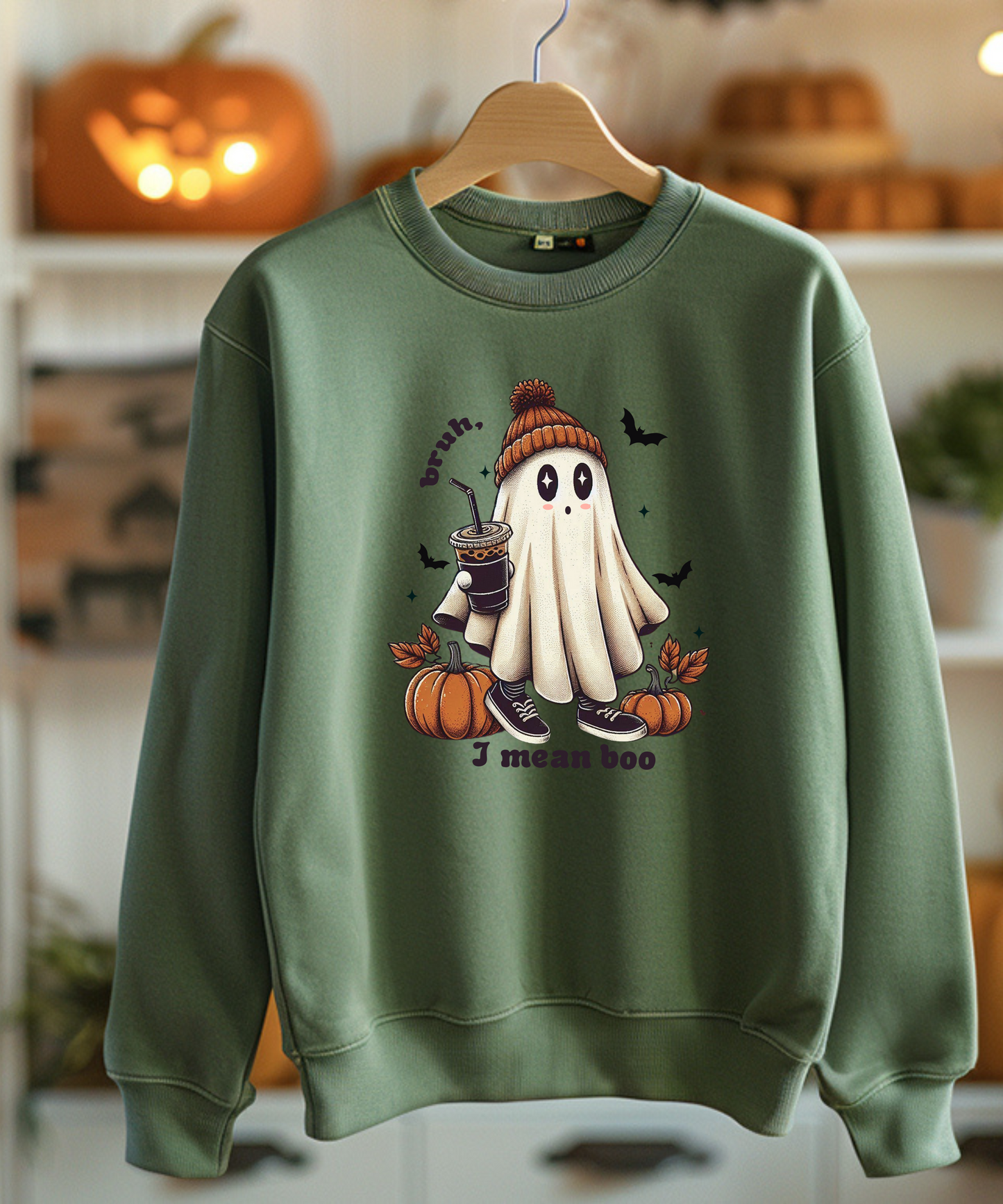 Little Ghost Ice Coffee Shirt, Halloween Sweatshirt, Ghost Sweatshirt; Gift for daughter, Gift for Son