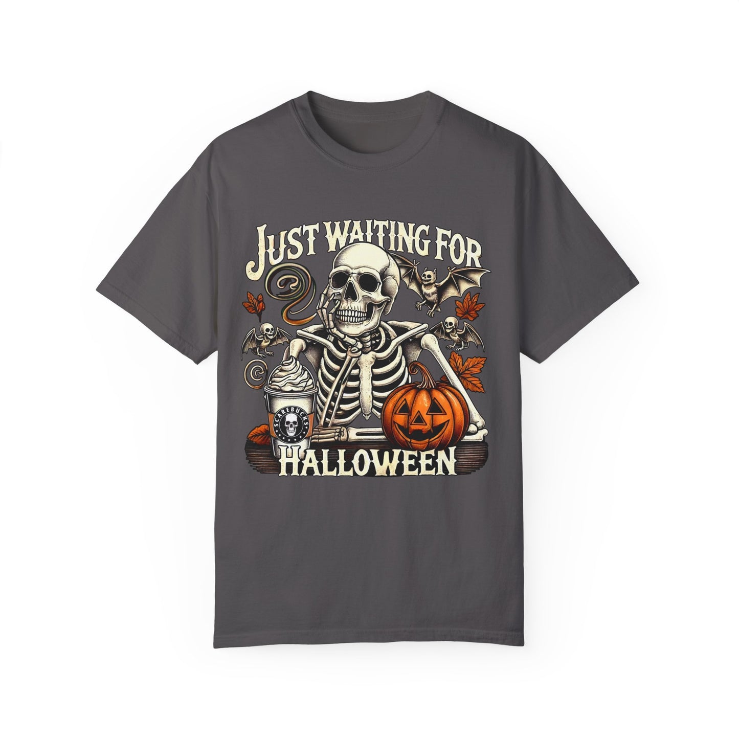 Unisex Garment-Dyed Skeleton Tee Halloween Shirt