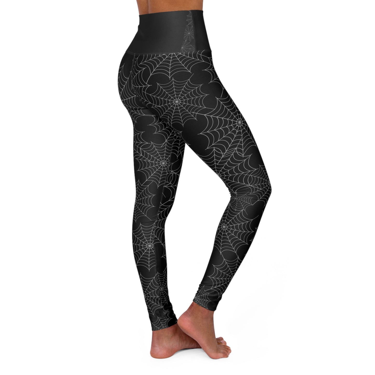 Spider web Leggings, Spooky Leggings, Halloween Leggings, Halloween Costume, High Waisted Yoga Leggings (AOP)