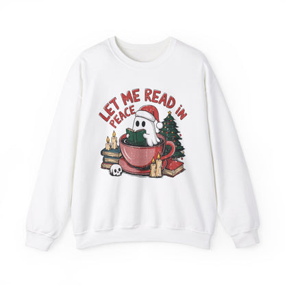 Retro Ghost Reading Books Sweatshirt, Librarian Ghost Halloween, Halloween Teacher Sweatshirt, Halloween Shirt, Teacher Gift, Boo School, Unisex Heavy Blend™ Crewneck Sweatshirt