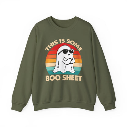 Boo Sheet Retro Ghost Sweatshirt,  Halloween Teacher Sweatshirt, Teacher Gift, Boo School, Unisex Heavy Blend™ Crewneck Sweatshirt