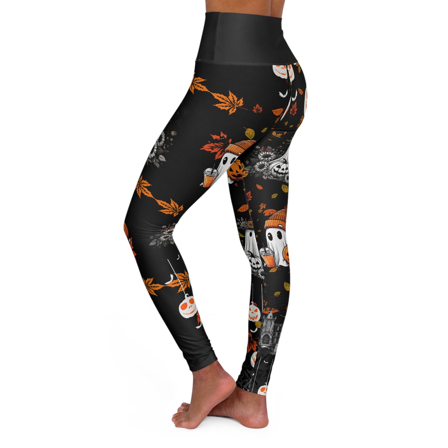 Halloween Yoga Leggings, High Waisted Yoga Leggings (AOP)