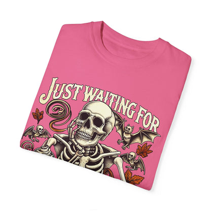 Unisex Garment-Dyed Skeleton Tee Halloween Shirt