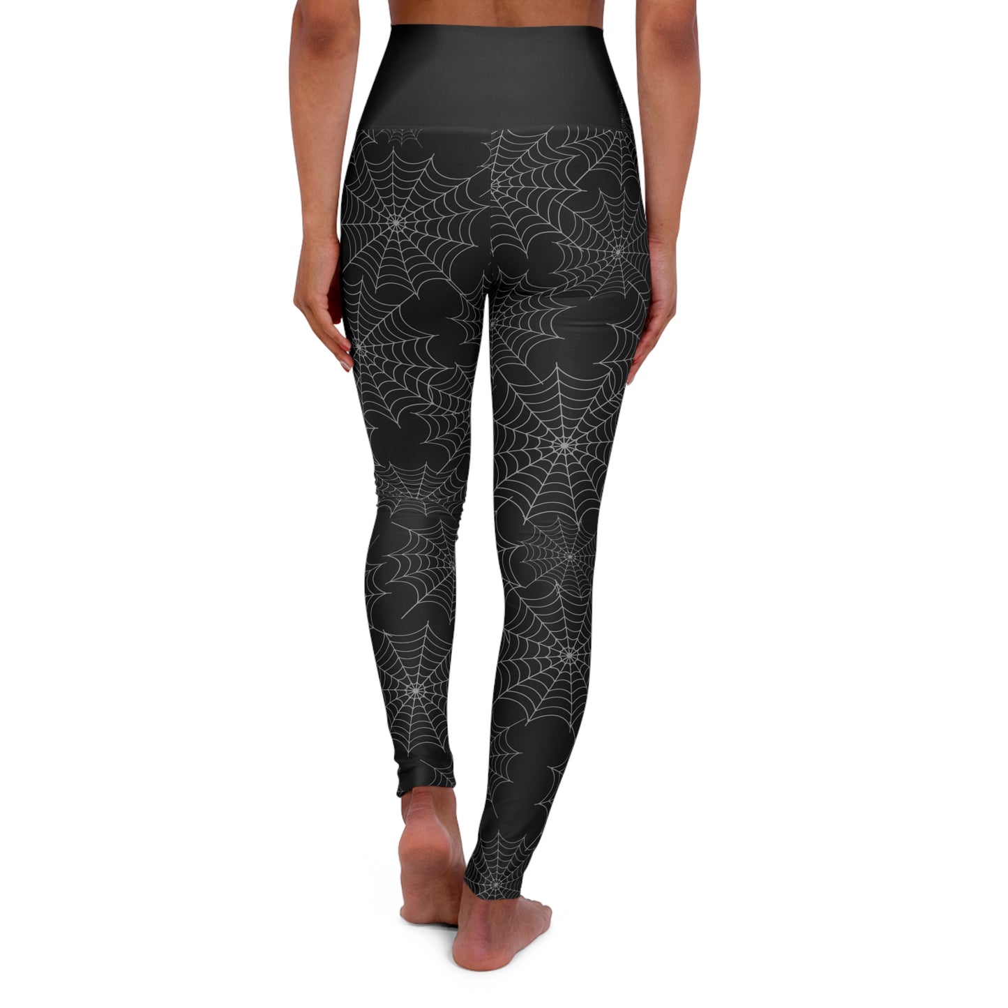 Spider web Leggings, Spooky Leggings, Halloween Leggings, Halloween Costume, High Waisted Yoga Leggings (AOP)