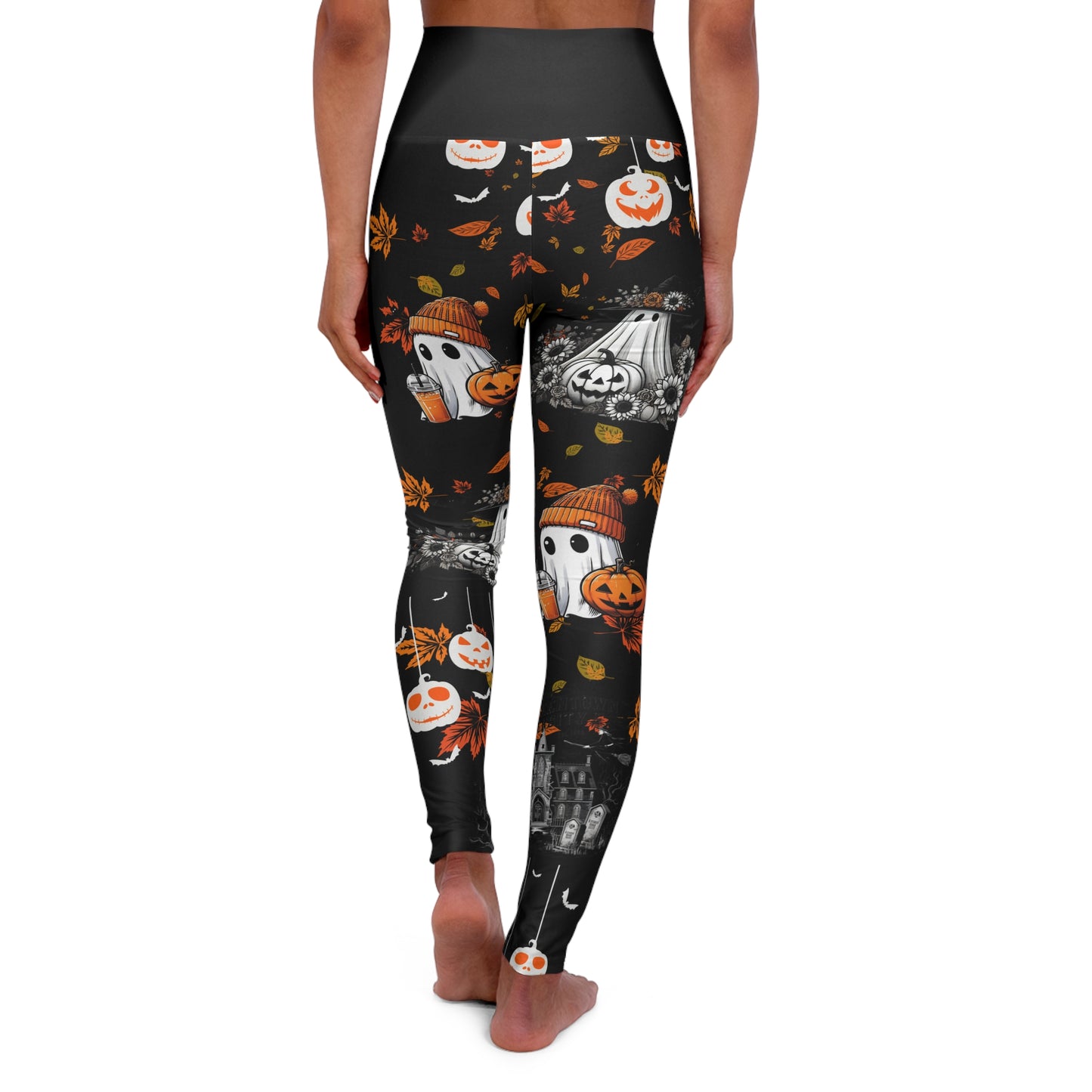 Halloween Yoga Leggings, High Waisted Yoga Leggings (AOP)