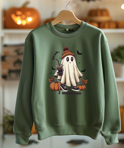 Little Ghost Ice Coffee Shirt, Halloween Sweatshirt, Ghost Sweatshirt; Gift for daughter, Gift for Son