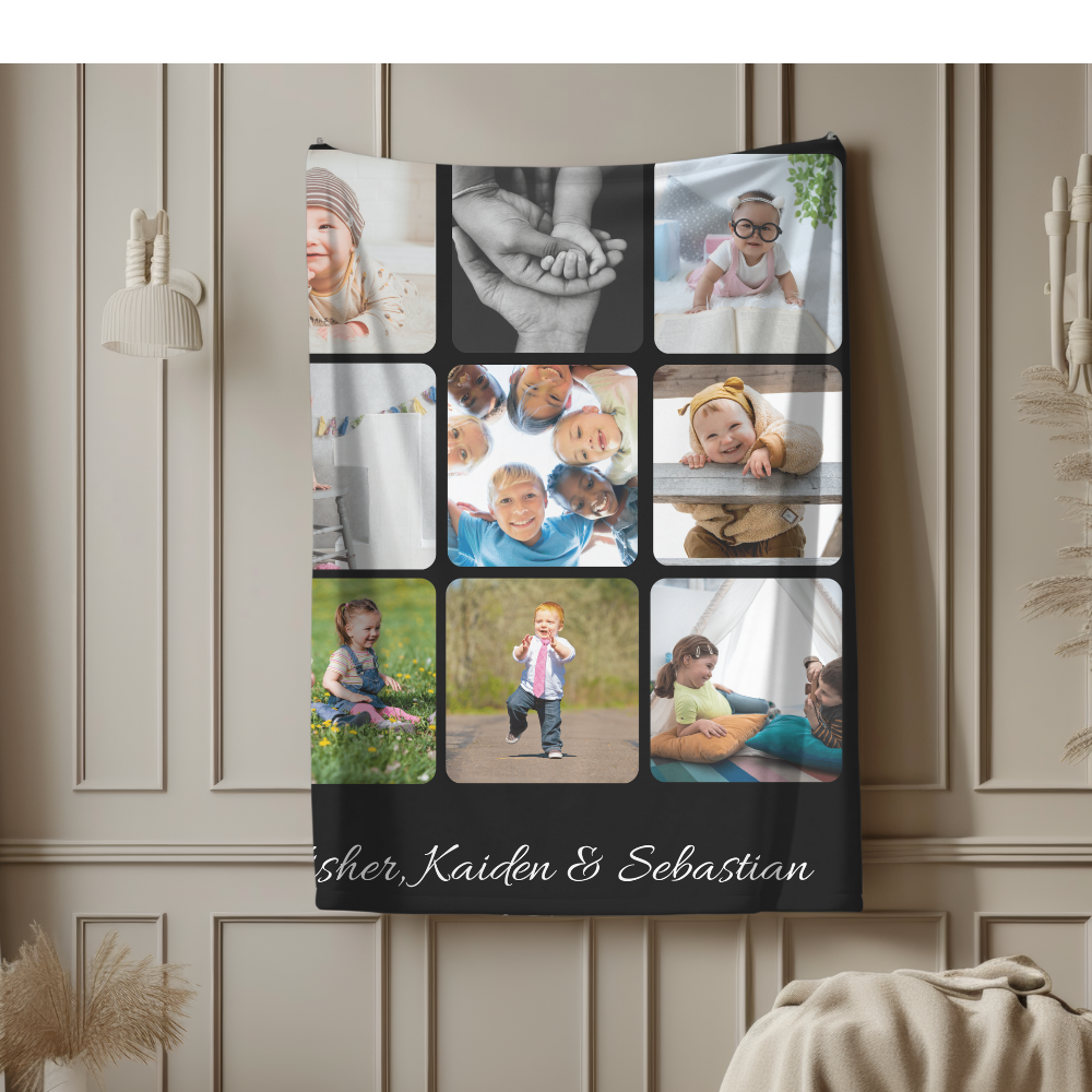 Personalized Photo Family Blanket