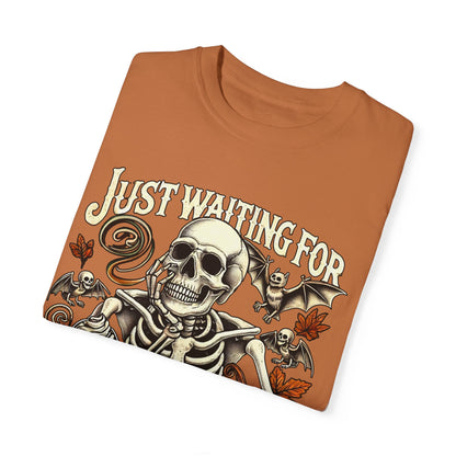 Unisex Garment-Dyed Skeleton Tee Halloween Shirt