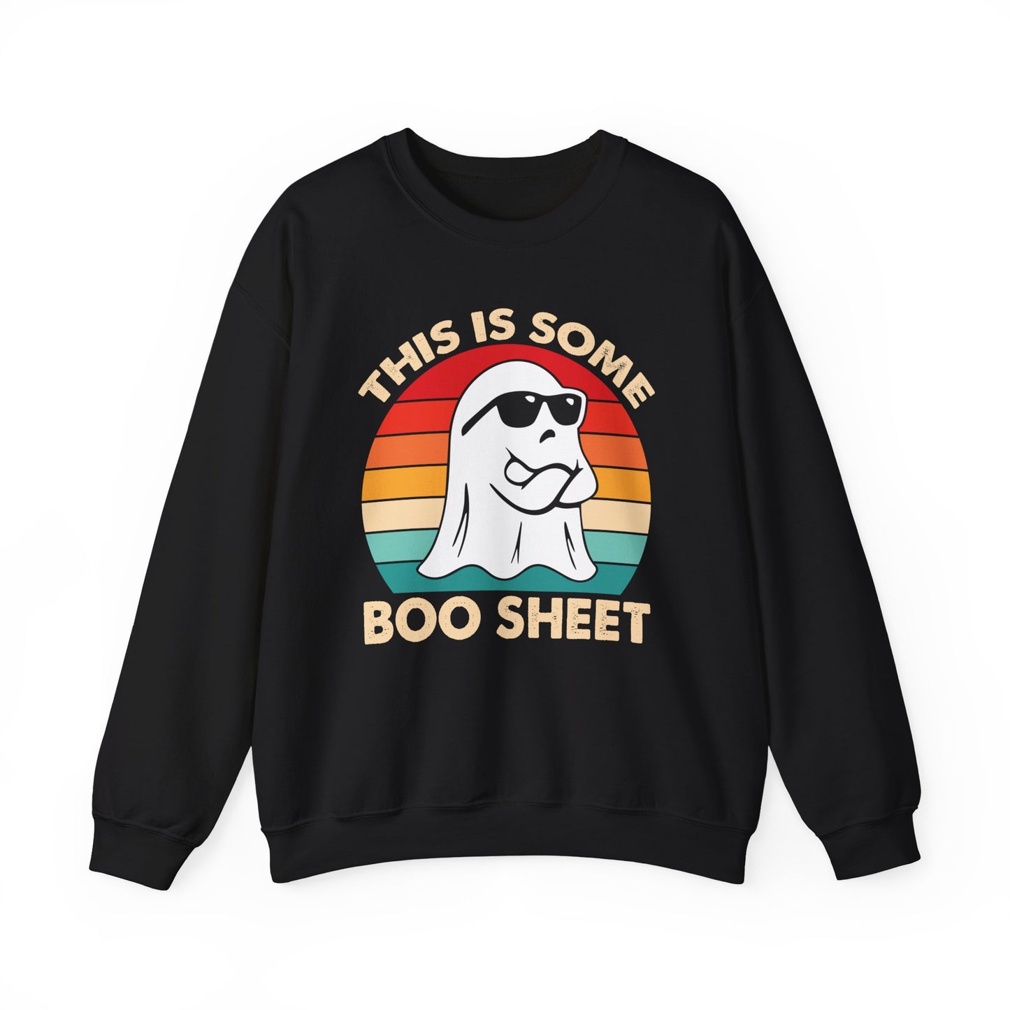 Boo Sheet Retro Ghost Sweatshirt,  Halloween Teacher Sweatshirt, Teacher Gift, Boo School, Unisex Heavy Blend™ Crewneck Sweatshirt