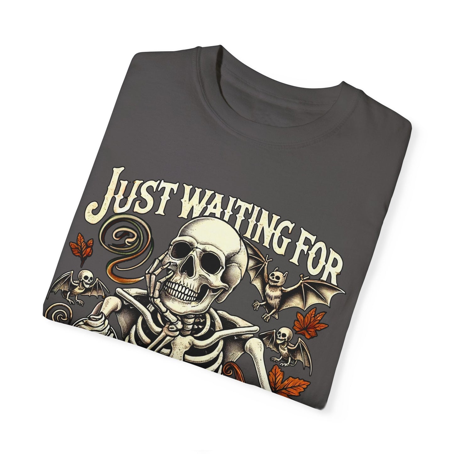 Unisex Garment-Dyed Skeleton Tee Halloween Shirt