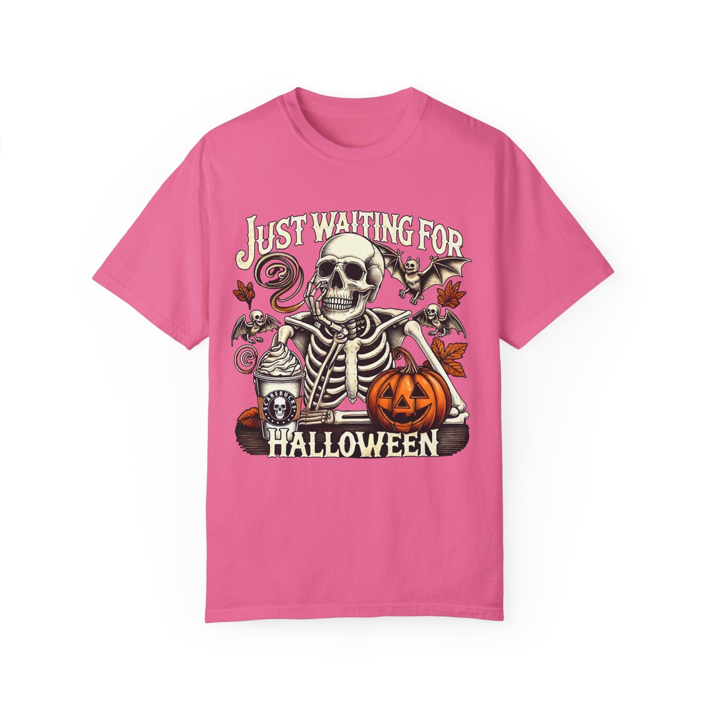 Unisex Garment-Dyed Skeleton Tee Halloween Shirt