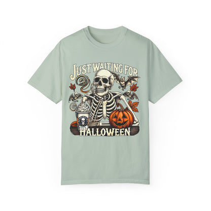 Unisex Garment-Dyed Skeleton Tee Halloween Shirt