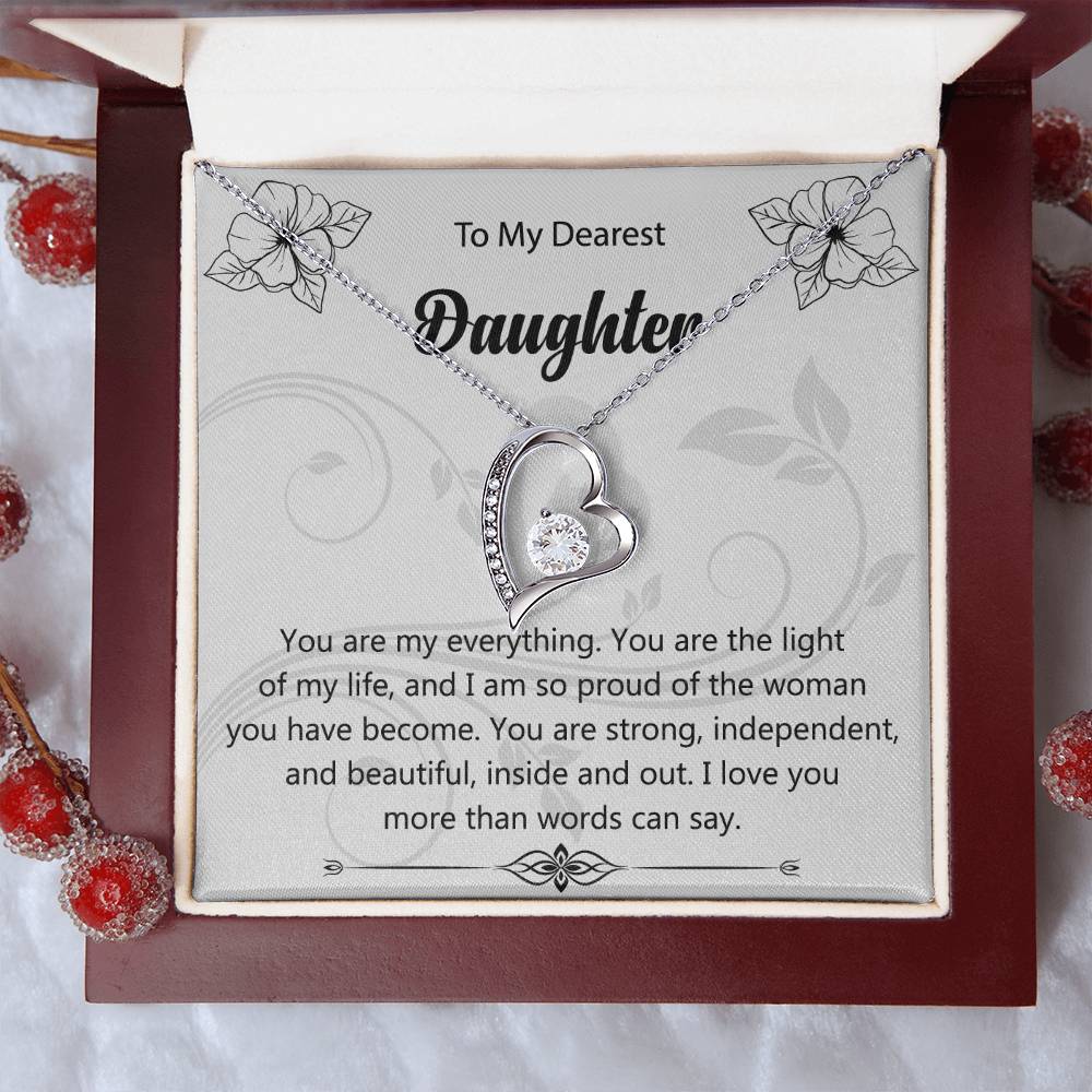 To My Dearest Daughter Forever Love Necklace