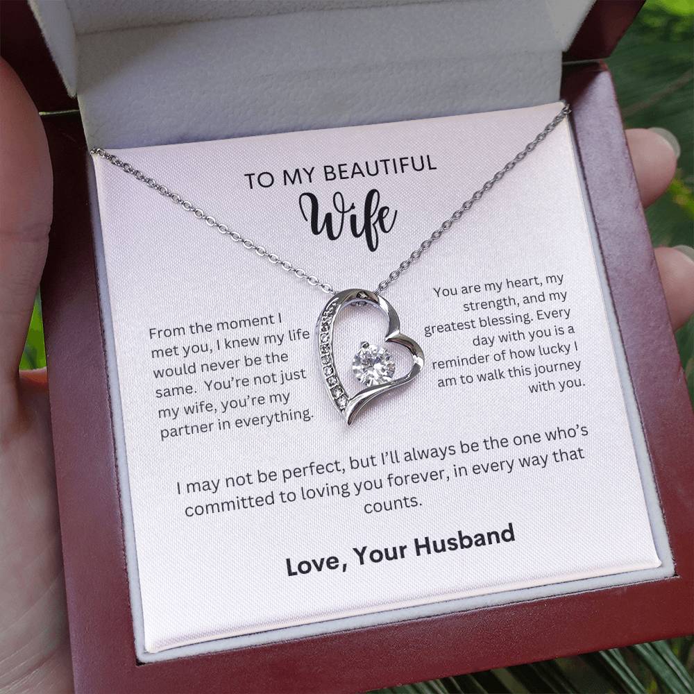 Perfect Gift From Husband to Wife | Forever Heart Necklace for Wife | From The Moment I Met You