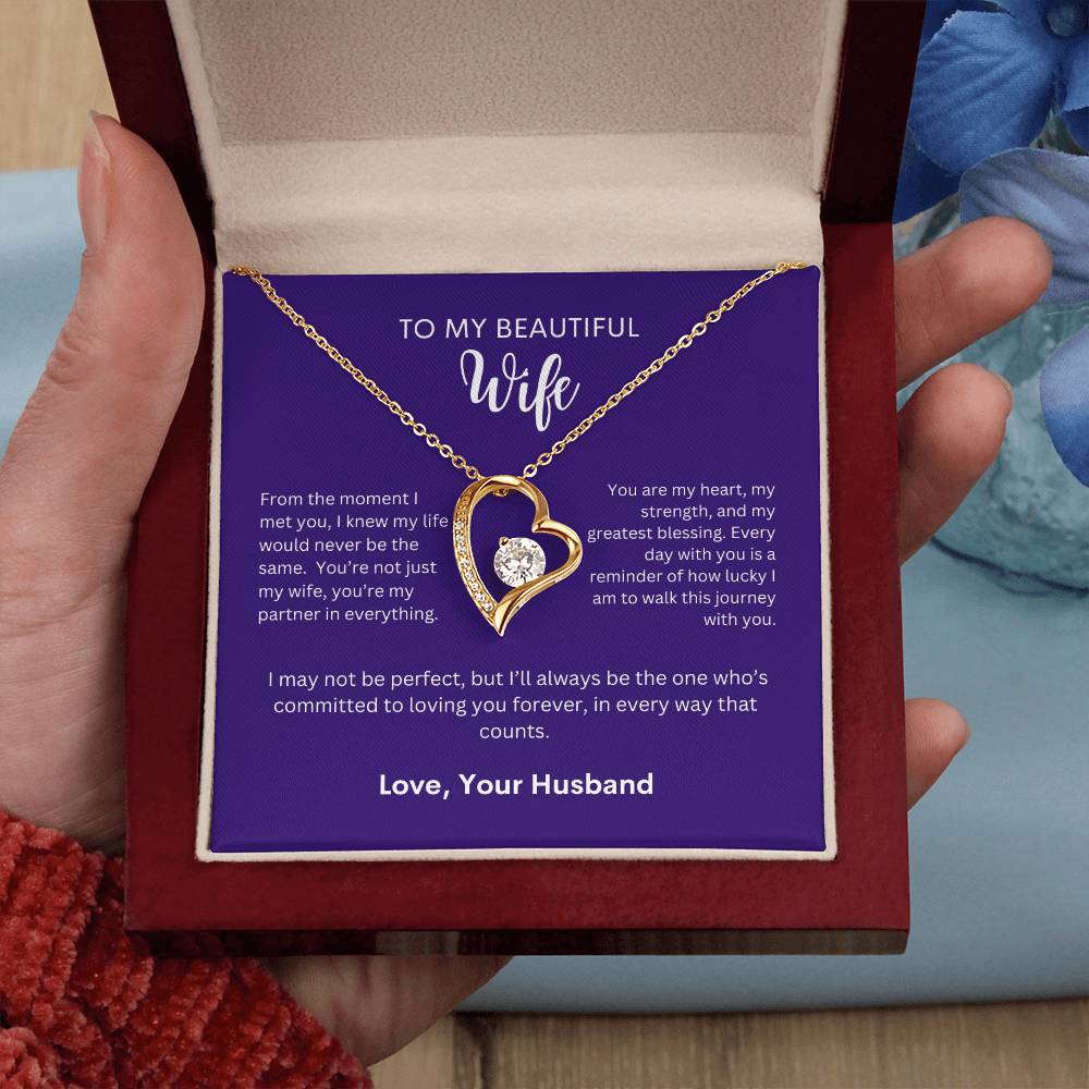 Perfect Gift From Husband to Wife | Forever Heart Necklace for Wife | From The Moment I Met You