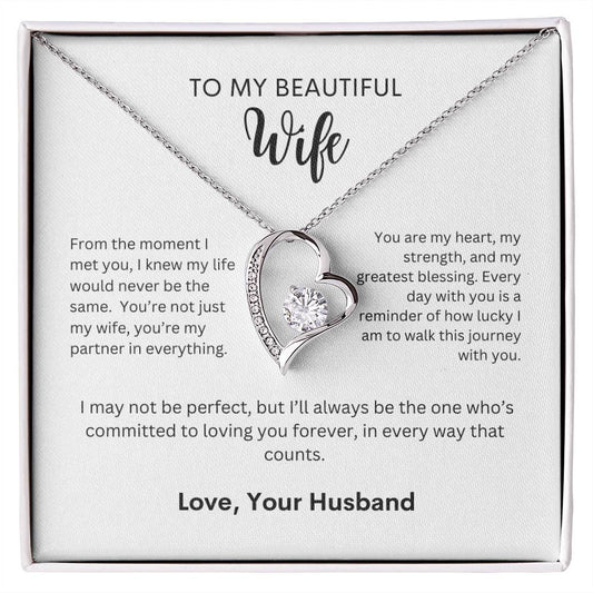 Perfect Gift From Husband to Wife | Forever Heart Necklace for Wife | From The Moment I Met You