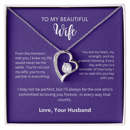 Perfect Gift From Husband to Wife | Forever Heart Necklace for Wife | From The Moment I Met You