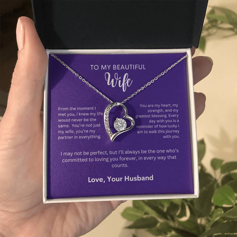 Perfect Gift From Husband to Wife | Forever Heart Necklace for Wife | From The Moment I Met You