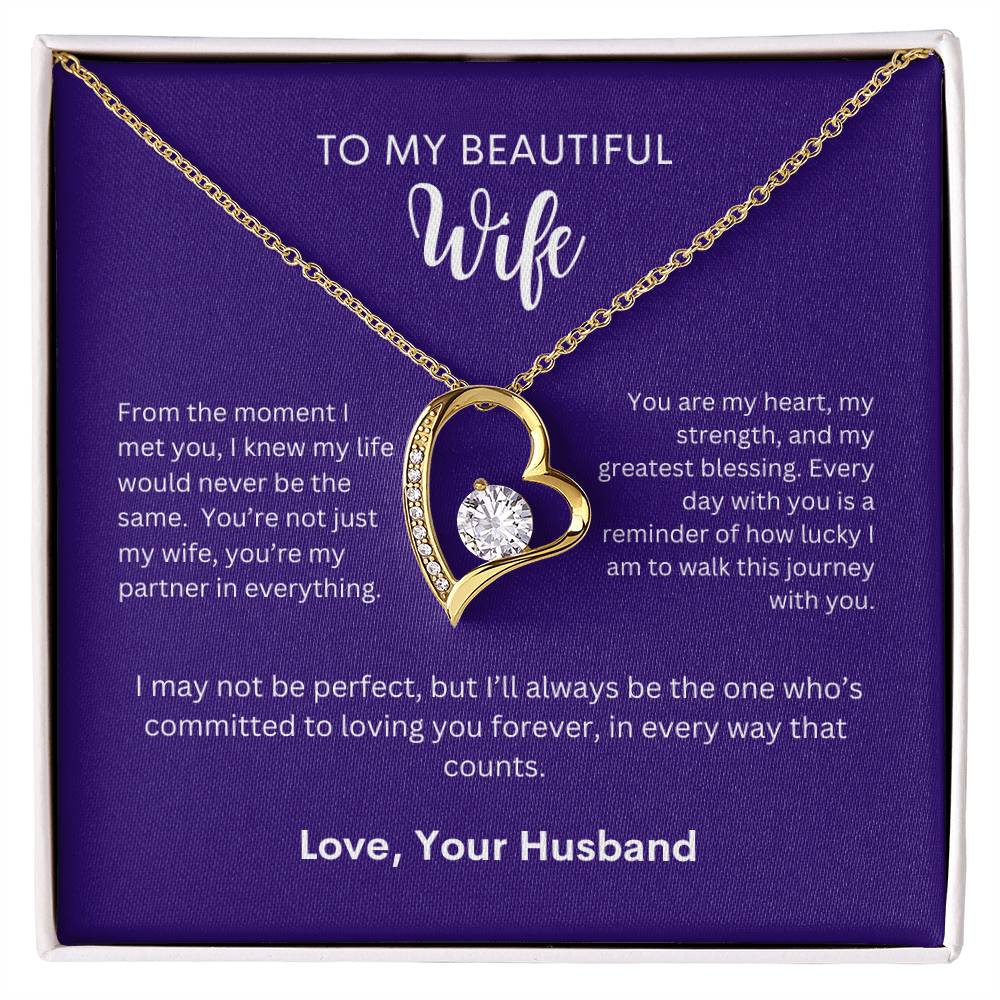 Perfect Gift From Husband to Wife | Forever Heart Necklace for Wife | From The Moment I Met You