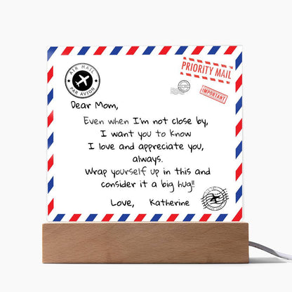 Dear Mom Letter Acrylic Square Plaque